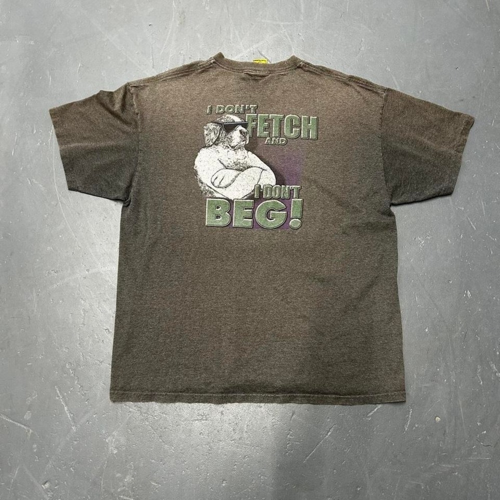Vintage 90s/y2k faded dark grey Big Dogs funny attitude graphic tee shirt tshirt